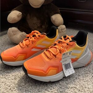 Adidas Bright Orange Athletic Sneakers